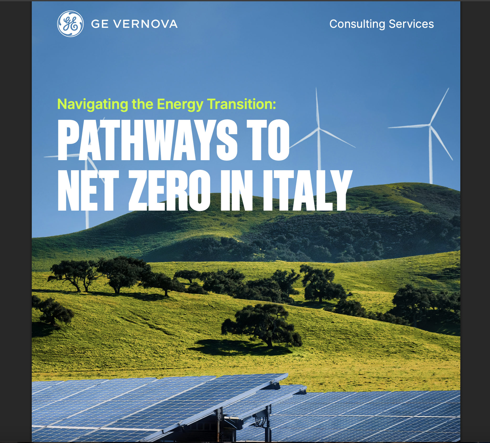 GE Vernova Study Delivers a Roadmap for how Italy can Still Meet 2030 and 2050 Climate Targets